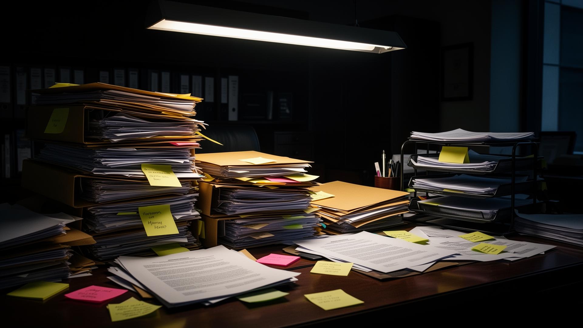 Law firm overwhelmed with paper documents and manual filing